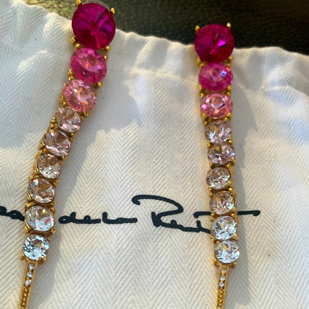Oscar De La Renta Earrings Pink Ombre